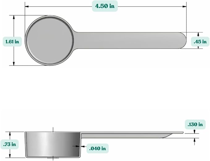4 Teaspoon (20 mL) Long Handle Plastic Measuring Spoon for Coffee, Protein Powder, Pet Food, Spices, Grains, Dry Goods – Food-Grade BPA-Free (Pack of 10)
