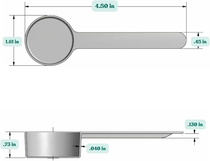 4 Teaspoon (20 mL) Long Handle Plastic Measuring Spoon for Coffee, Protein Powder, Pet Food, Spices, Grains, Dry Goods – Food-Grade BPA-Free (Pack of 1)