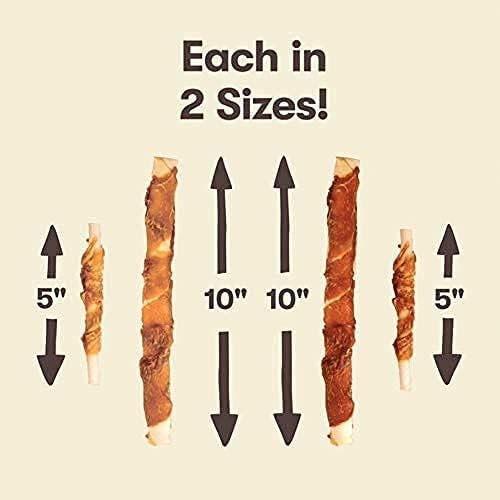 Pet 'n Shape Duck 'n Hide Twist - Duck Wrapped Rawhide Natural Dog Treats, Large, 6 Count