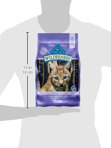 Blue Buffalo Wilderness with Chicken Natural High-Protein Grain-Free Dry Cat Food for Kittens, Real Chicken First, Antioxidant-Rich LifeSource Bits Support Immunity, DHA & ARA for Development, 5 lbs.