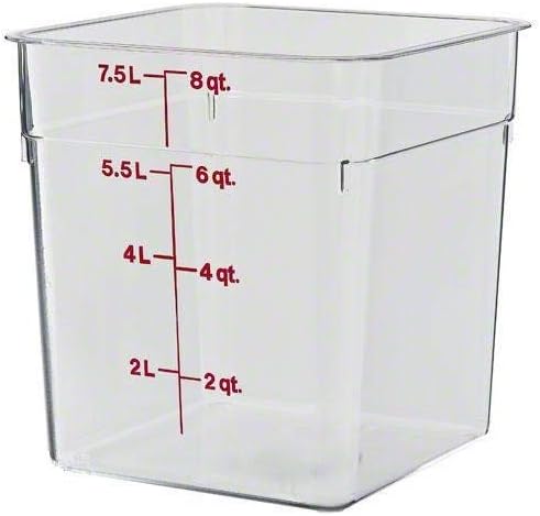 Cambro - 8SFSCW135 Camwear Polycarbonate Square Food Storage Container, 8 Quart (This does not come with a lid)