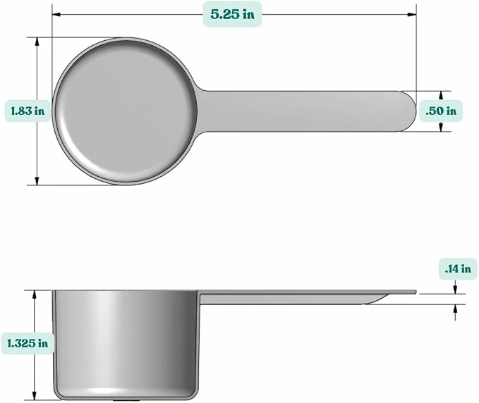 48 mL (48 CC | 1.62 Oz.) Long Handle Plastic Measuring Scoop for Coffee, Protein Powder, Pet Food, Spices, Grains, Dry Goods – Food-Grade BPA-Free (Pack of 100)