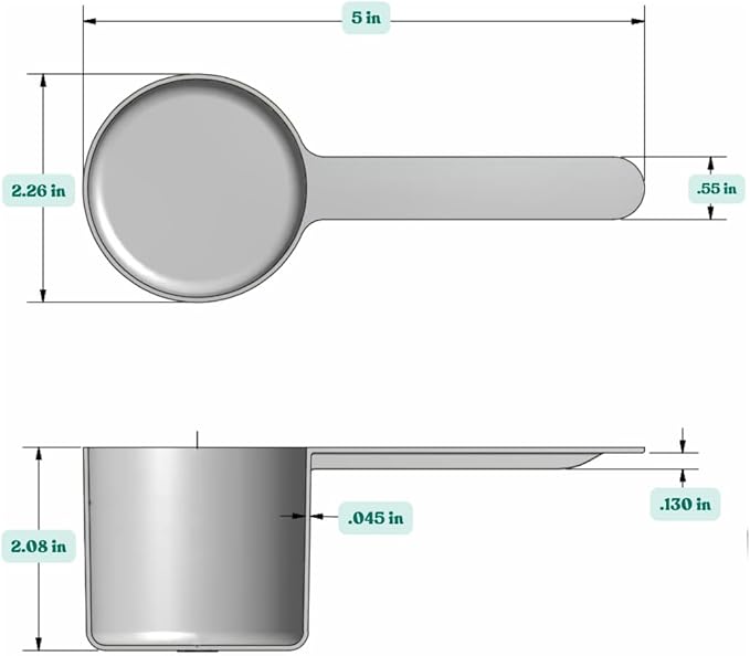 1/2 Cup (4 Oz. | 118.4 mL) Long Handle Plastic Measuring Scoop for Coffee, Protein Powder, Pet Food, Spices, Grains, Dry Goods – Food-Grade BPA-Free (Pack of 10)