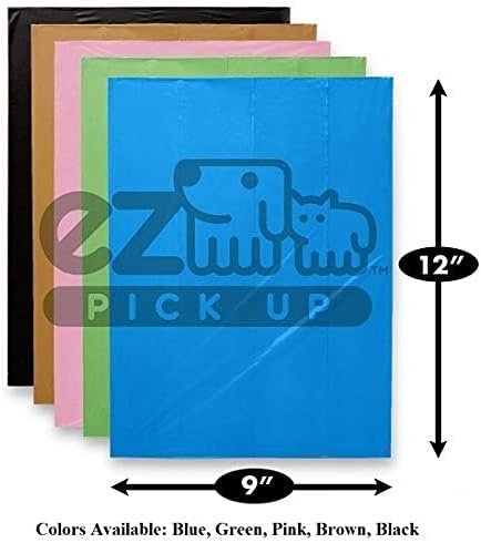 EZ Pick Up 1000 Ct Pet Waste Bags Disposal Dog Poop Bag Black Color | leak proof, heavy duty, 9"x12", puppy training, poopy refill bags, large size, doggy daycare