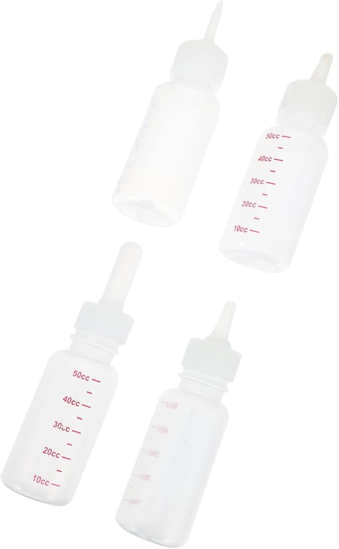 BESPORTBLE 4pcs Silicone Pet Feeding Bottles for Dogs and Cats Durable Nursing Bottles with Measurement Scale Easy to Clean and Portable Pet Supplies