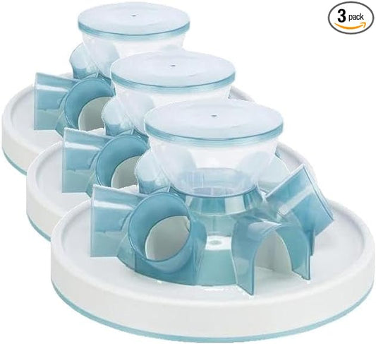 TRIXIE Tunnel Slow Feeder for Cats and Dogs, Interactive Cat Toy, Pet Food Dispenser, Treat Dispenser (Pack of 3)