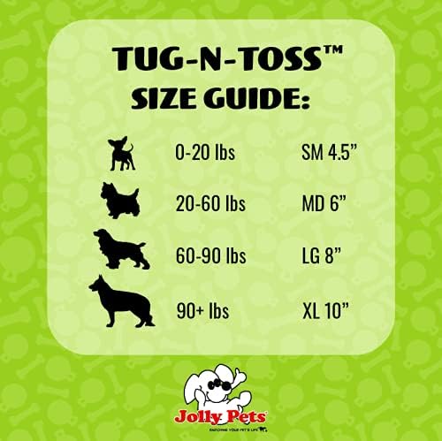 Jolly Pets Tug-n-Toss Heavy Duty Dog Toy Ball with Handle, 6 Inches/Medium, Purple