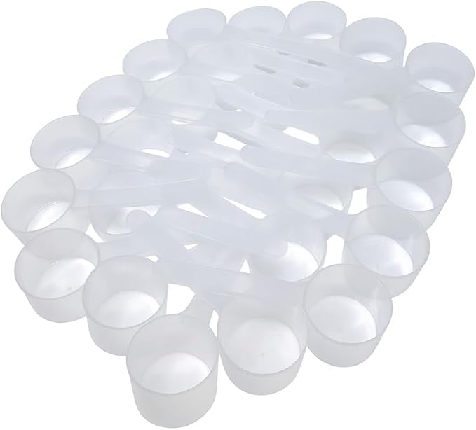 4 Teaspoon (20 mL) Long Handle Plastic Measuring Spoon for Coffee, Protein Powder, Pet Food, Spices, Grains, Dry Goods – Food-Grade BPA-Free (Pack of 25)