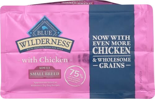 Blue Buffalo Wilderness Adult Small Breed Dry Dog Food Real Chicken with Natural Ingredients (Pack of 3)