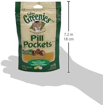 Greenies Feline Pill Pockets for Cats Natural Soft Cat Treats, Salmon Flavor, 1.6 oz. Pouch (45 Treats) (Pack of 2)