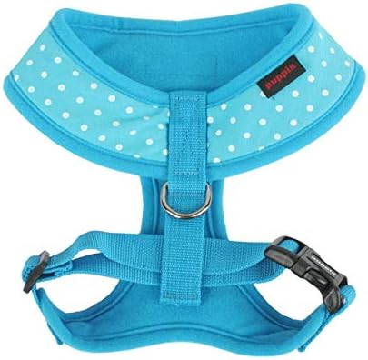 Puppia Dotty Dog Harness Over-The-Head No Pull No Choke Walking Training Adjustable for Small & Medium Dog, Small, Sky Blue