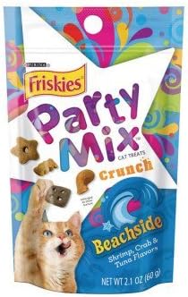 Purina Friskies Beachside Crunch Party Mix Cat Treats, 2.1 Ounce