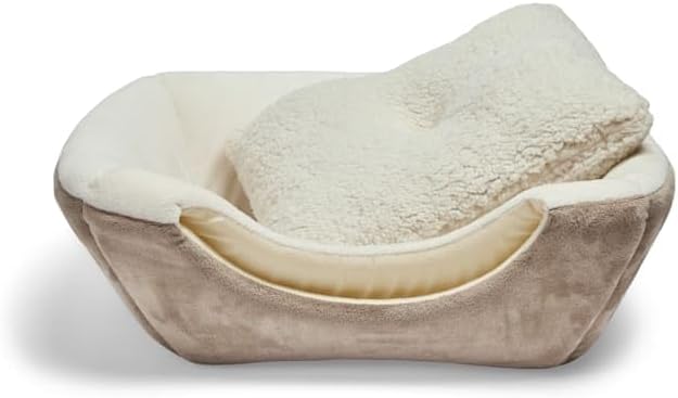 EveryYay by Petco 2-in-1 Novelty Pyramid Convertible Cat Bed 16" L X 16" W Taupe