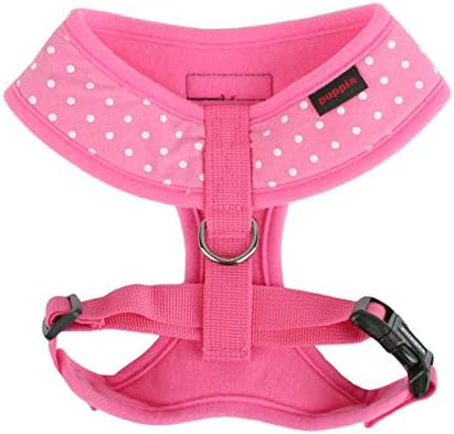 Puppia Dotty Dog Harness Over-The-Head No Pull No Choke Walking Training Adjustable for Small & Medium Dog, X-Small, Pink