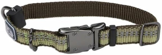 Coastal Pet K9 Explorer Reflective Adjustable Dog Collar - Comfortable Collar for the Outdoors - Durable, Lightweight Accessory with Side-Release Buckle - Fern, 5/8" x 8-12"
