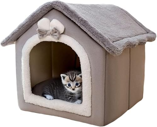 Dog Houses Soft Indoor Enclosed Tent Huts Warm Cave Dog Kennel House Type Winter Warm Small Dog Teddy Four Seasons Universal Removable and Washable Dog House Cat Nest Bed Pet Supplies (Large,Color 14)