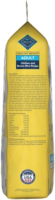 Blue Buffalo Life Protection Formula Healthy Weight Adult Dry Dog Food, Chicken & Brown Rice, Supports Immunity with Antioxidant-Rich LifeSource Bits, Promotes Lean Muscles & Weight Control, 30 lbs.