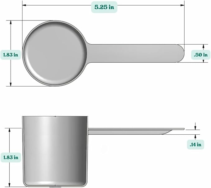 67 mL (67 CC | 2.27 Oz.) Long Handle Plastic Measuring Scoop for Coffee, Protein Powder, Pet Food, Spices, Grains, Dry Goods – Food-Grade BPA-Free (Pack of 1)