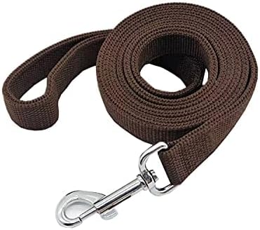 Strong Nylon Dog Leash - 1" x 2 FT to 7 FT Long, 1 Inch Wide for Medium and Large Dogs (Brown)