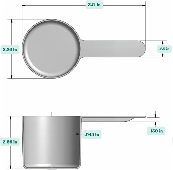 1/2 Cup (4 Oz. | 118.4 mL) Short Handle Plastic Measuring Scoop for Coffee, Protein Powder, Pet Food, Spices, Grains, Dry Goods – Food-Grade BPA-Free (Pack of 100)