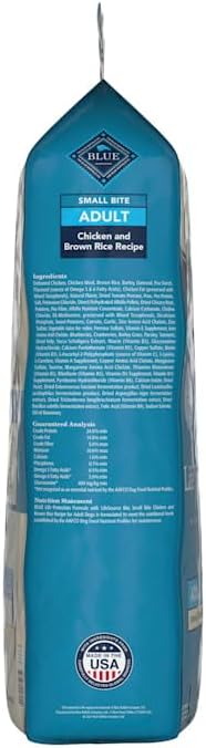 Blue Buffalo Life Protection Formula Chicken & Brown Rice Small Bite Adult Dry Dog Food, Supports Immunity with Antioxidant-Rich LifeSource Bits, Promotes Healthy Muscles, Skin & Coat Health, 30 lbs.