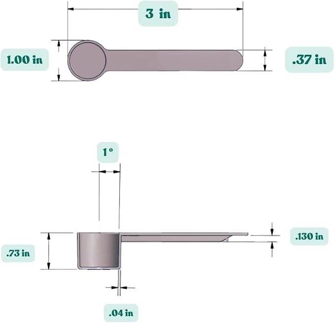 1/2 Tablespoon (1.5 Teaspoon | 7.5 mL) Scoop for Measuring Coffee, Grains, Protein, Spices and Other Dry Goods (Pack of 10)