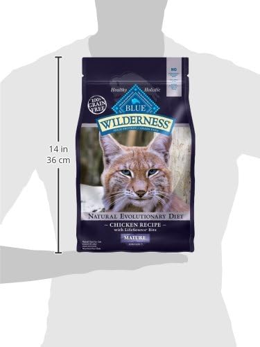 Blue Buffalo Wilderness with Chicken Natural High-Protein Grain-Free Dry Food for Adult Cats 7+, Real Chicken First, Antioxidant-Rich LifeSource Bits Support Immunity in Senior Cats, 5 lbs.