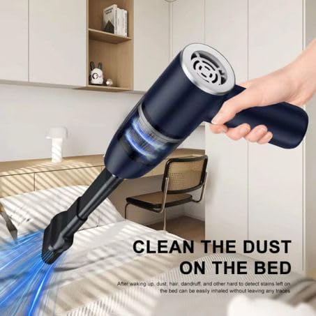 Cordless Handheld Car Vacuum Cleaner, Portable Rechargeable Mini Vacuum & Air Duster, HEPA Filter, USB-C Charging, Lightweight Cleaner for Car Interior, Keyboard, Desk, Sofa, Pet Hair, Black