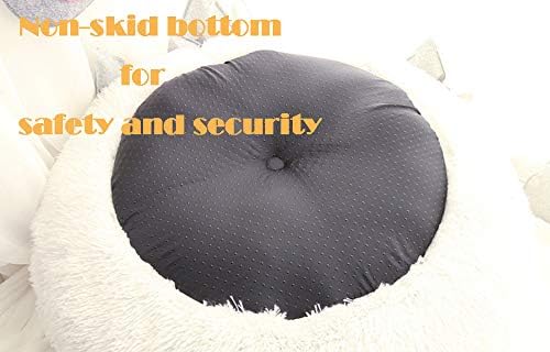 Modern Soft Plush Round Pet Bed for Cats or Small Dogs, Mini Medium Sized Dog Cat Bed Self Warming Autumn Winter Indoor Snooze Sleeping Cozy Kitty Teddy Kennel (24'' D x 8'' H, Pink)