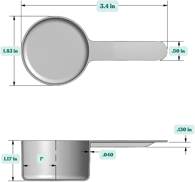 3 Tablespoon (1.5 Oz. | 43 mL) Short Handle Plastic Measuring Scoop for Coffee, Protein Powder, Pet Food, Spices, Grains, Dry Goods – Food-Grade BPA-Free (Pack of 5)