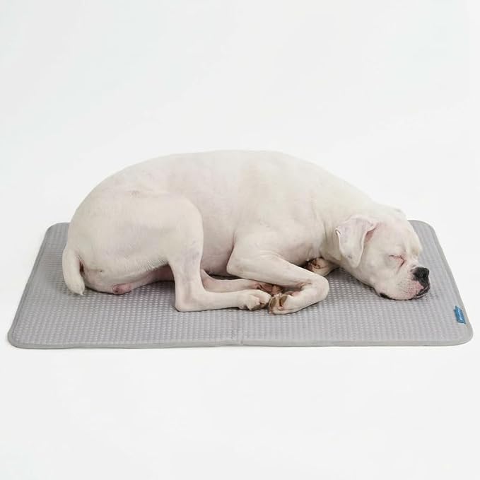 Spark Paws Cooling Mat for Dogs - Self Cooling Dog Mat & Pet Cooling Pad for Large, Medium & Small Dogs - Non-Toxic, Non-Gel Washable Cooling Bed - Waffle Grey - Size XL