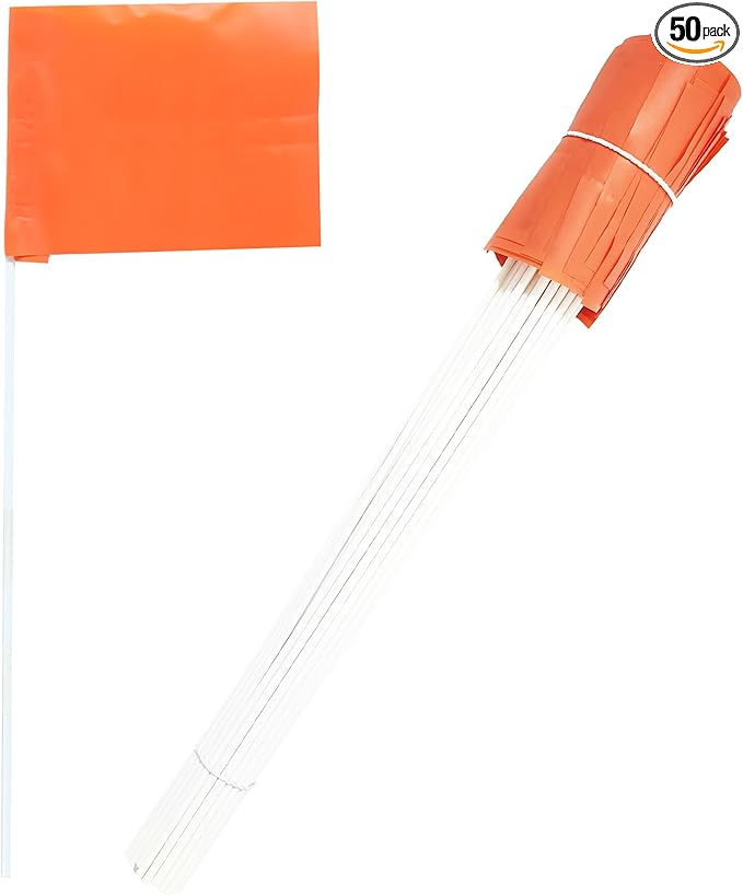 Dogtra Training Flags for GPS Fence/SMART Fence – 50-Pack Neon Orange Boundary Markers – Flexible, Weather-Resistant Yard Flags for Wireless Fence Training, Pet Containment, Safe Outdoor Setup