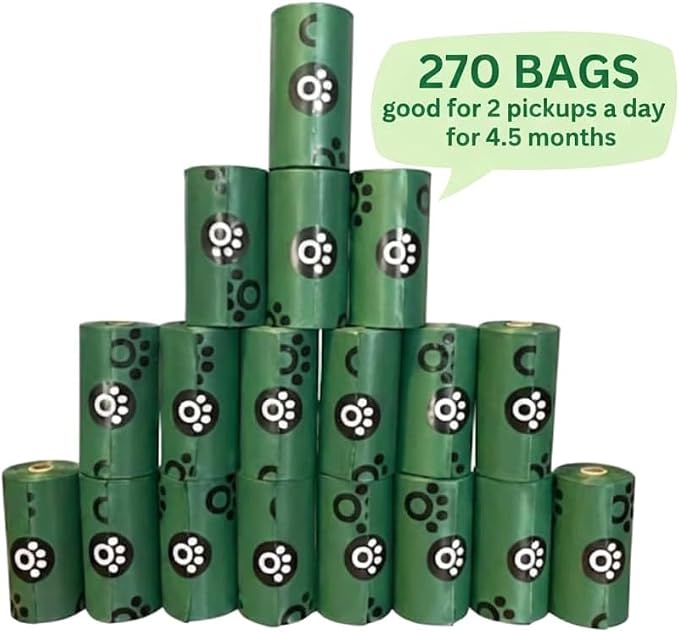 Dog Poop Bags 270 Count – Lavender Scented, Thick & Leak Proof Dog Waste Bags, Easy Tear, Fits Standard Dispensers, 65% Recycled Strong Dog Poop Bags – JIJIGO