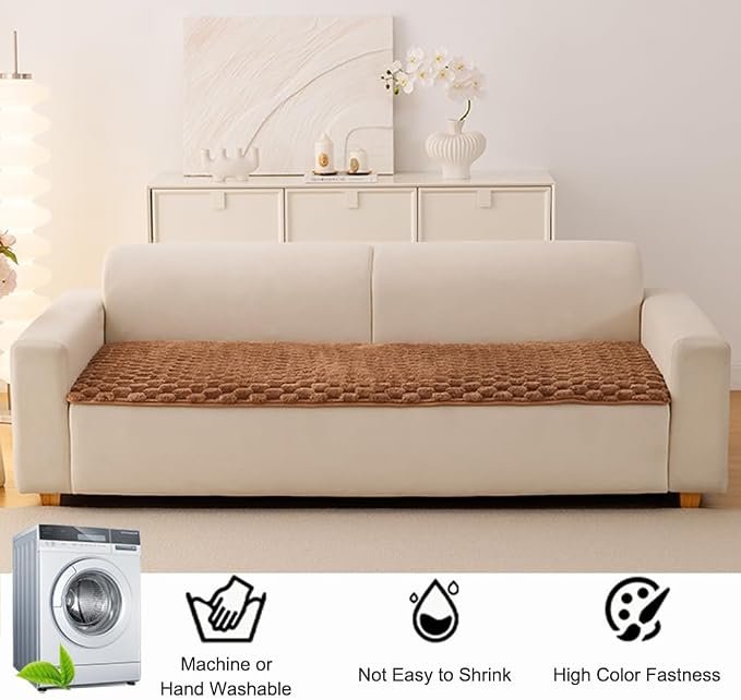 Awjcsv Couch Cover for Dogs Washable, Waterproof Couch Covers for 3 Cushion Couch Sofa Pet Friendly, Soft and Anti Slip (Coffee, 1pc/28"x 83")