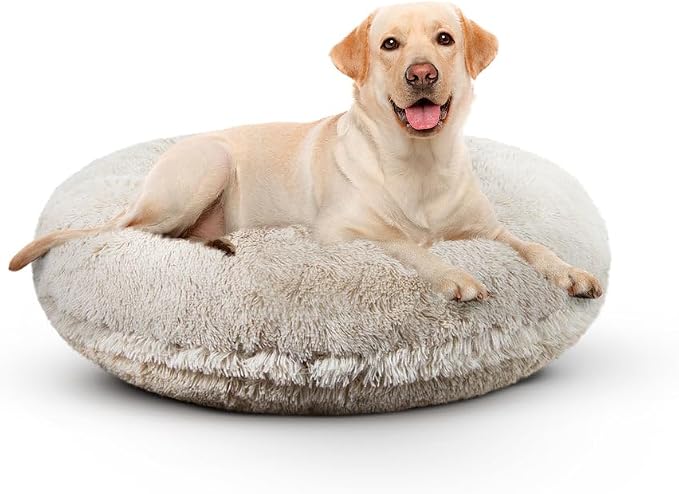 Bessie and Barnie - Luxury Extra Plush Faux Fur Bagel Pet/Dog Bed (Blondie, X-S)