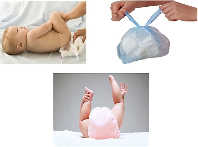 Sassy 100 Count Disposable Diaper Sacks, Powder Scented, 4-25 Sacks per Roll, Easy-to-Tie, Diaper Disposal or Pet Waste Bags