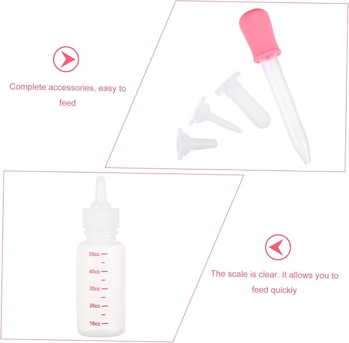 BESPORTBLE Pet Feeding Bottle and Dropper for Cats and Dogs Accurate Scale for Controlled Feeding Safe Material Lightweight Design for Easy Use