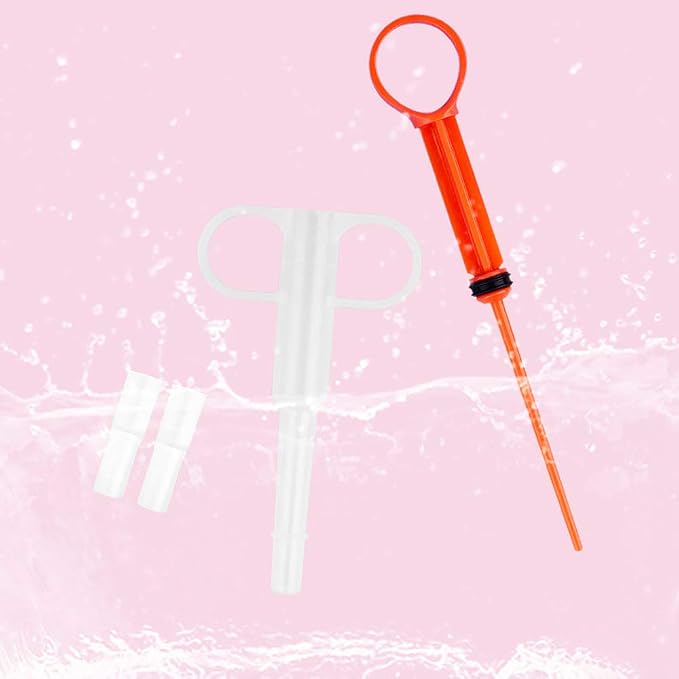 Pet Medicine Feeder Pet Pill Syringe Pet Liquid Feeding Dispenser Feeding Tool with Soft Silicone Tip for Dogs Cats Birds Small Animals Blue and Red 2 Pcs