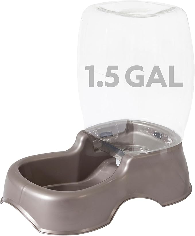 Petmate Pet Cafe Cat and Dog Water Dispenser - Water Bowl for Cats and Dogs, USA Made, 1.5 GAL, Pearl Tan