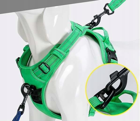 TRUE LOVE Adjustable No-Pull Dog Harness Reflective Pup Vest Harnesses Comfortable Control Brilliant Colors Truelove TLH5651(Grass Green,XL)