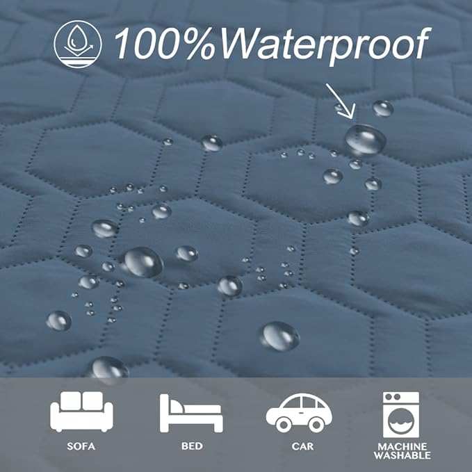 Tcksstex Waterproof and Non-Slip Dog Bed Cover and Pet Blanket Sofa Pet Bed Mat ，car Incontinence Mattress Protectors Furniture Couch Cover for Most Cats Dogs, Pets（30x70- Navy Blue）