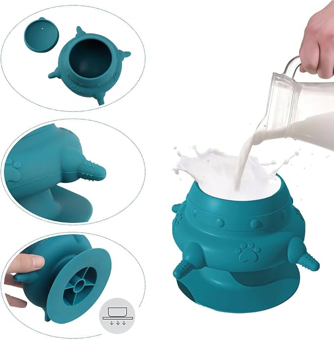 Puppy Milk Feeder 235 ml Kitten Feeder Milk Bowl Silicone 4 Nipples Puppy Feeders for Multiple Puppies Small Animals Bottles for Nursing
