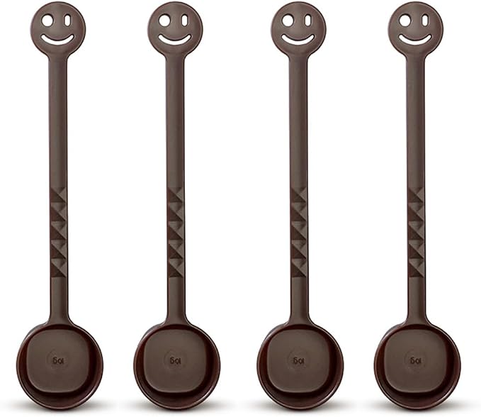 Ouliget Long Handle Coffee Scoop,10g Plastic Measuring Spoon for Coffee Protein Powder Pet Food Spices Milk Powders Sugar,4 Pieces