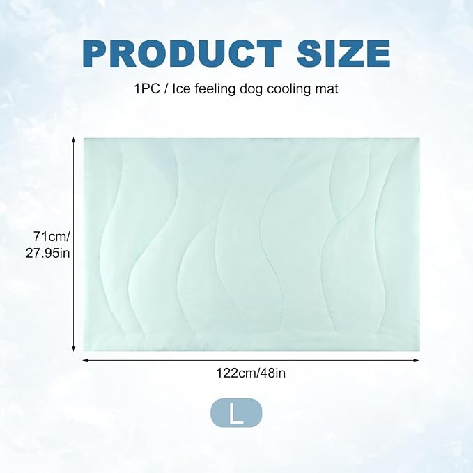 Dog Cooling Mat for Large Dogs, Double-Sided Waterproof & Cool(Q-Max>0.5),Portable Dog Cooling Mat for Summer(L/27.95 * 48 inch)