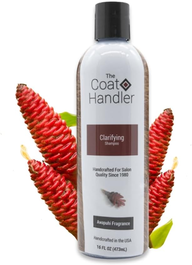 The Coat Handler Clarifying Dog Shampoo, 16 oz - Natural Ingredients, Brightening, Removes Stains and Dirt, Brightens All Coat Colors, Professional Grade Grooming Shampoo, Bulk Concentrated