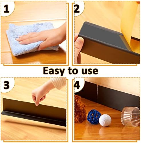 Treela 20 Pcs Under Couch Blocker Black Couch Blocker for Pets Bumper for Under Furniture Baffle Board with Adjustable Guard to Stop Going Below Sofa Easy Install (3.2 Inch)