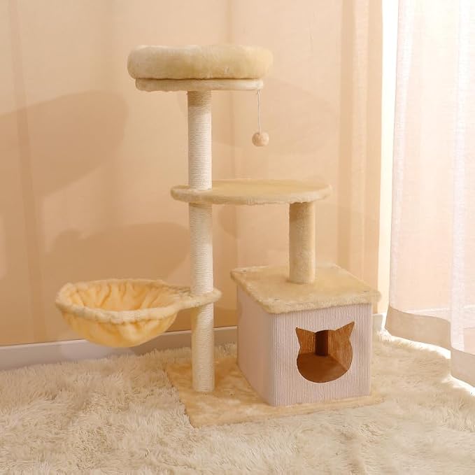 PowerKing Natural Sisal Replacement Scratching Post, 4 Pieces M8 Cat Scratch Post Refill Pole Parts for Refurbishment, White, Include Screws, White, 15.74''+15.74''+7.87''+7.87''