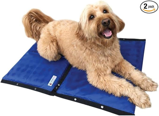 CoolerDog Hydro Cooling Mat 2 Pack for Dogs – Dog Cooling Mat & Cooling Pad for Hot Weather – Triple Layer Cooling with Ice Sheet & Water Cushion (23" x 18" Each)