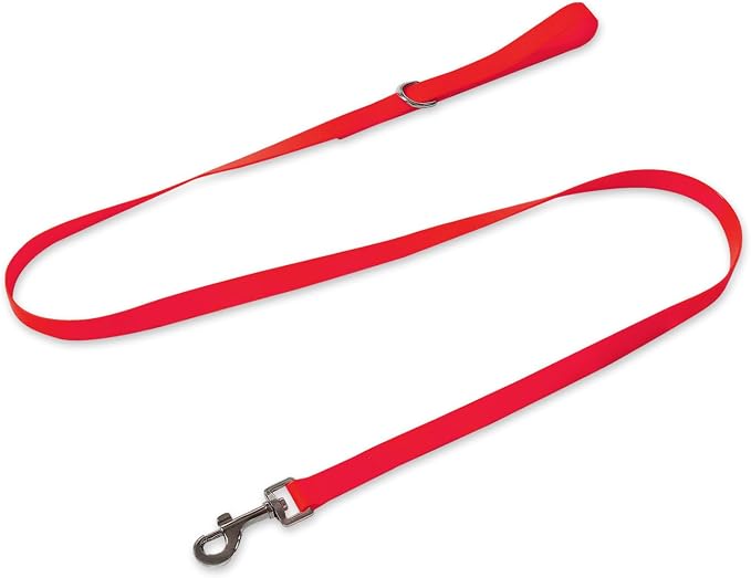 Waterproof Dog Leash, 5/6 FT Durable Odor-Proof Dog Leashes with Strong Metal Hooks Fits Small Medium or Large Dogs (Red, 5FT - 3/4 inch Width)