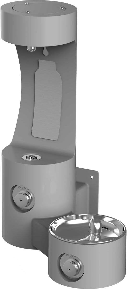 Elkay Outdoor Lk4408 Wall Mount Fountain & Bottle Filler Gray